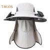 Wide Brim Sun Hat with 2 Solar Fan UV Protection Bucket Hat with Neck Flap And Face Guard 3 Speed Adjustable Fan Hat for Outdoor Fishing Camping