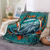 1pc Blanket - Miami Dolphins Logo Print Design,Lightweight Blanket for Sofa,Bed- Soft &Warm,Gift for All Seasons