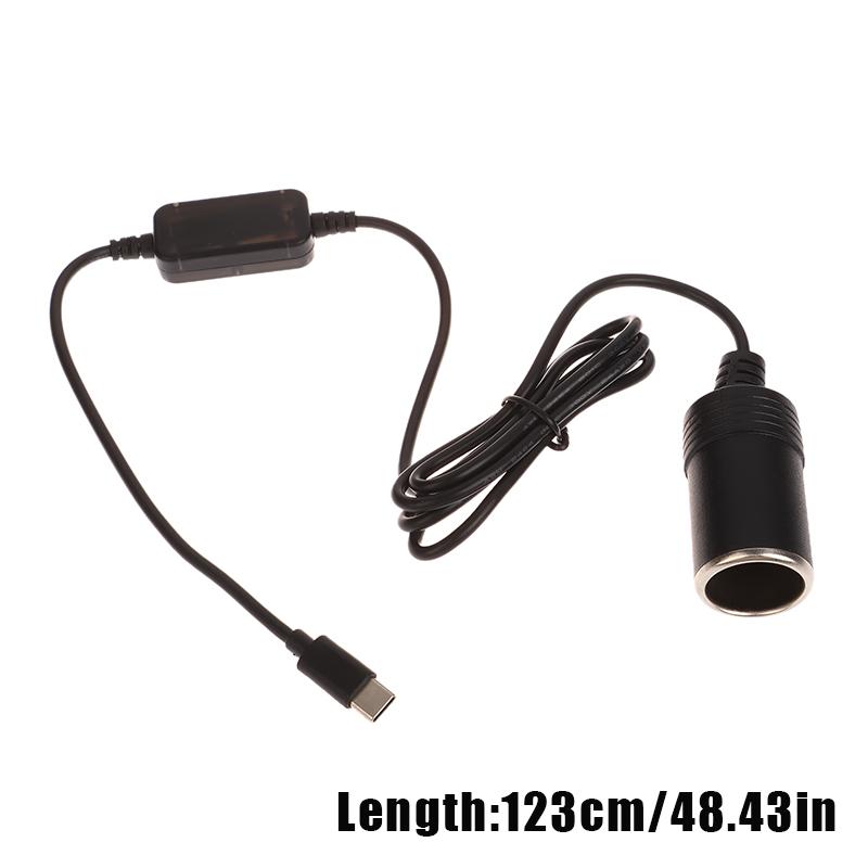 

Гніздо для автомобільного прикурювача USB C типу C до 12 В Гніздо перетворювача Шнур-перехідник для автомобільних прикурювачів Пилосос 120cm