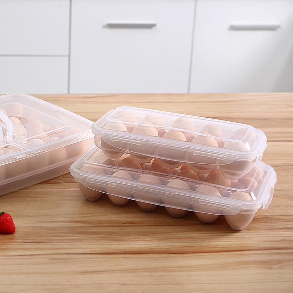 Egg Storage Box With Lid Kitchen Refrigerator Egg Box Egg Drop Rack Egg Storage Box Fridge Egg Organizer 10 18 Grid Egg Tray