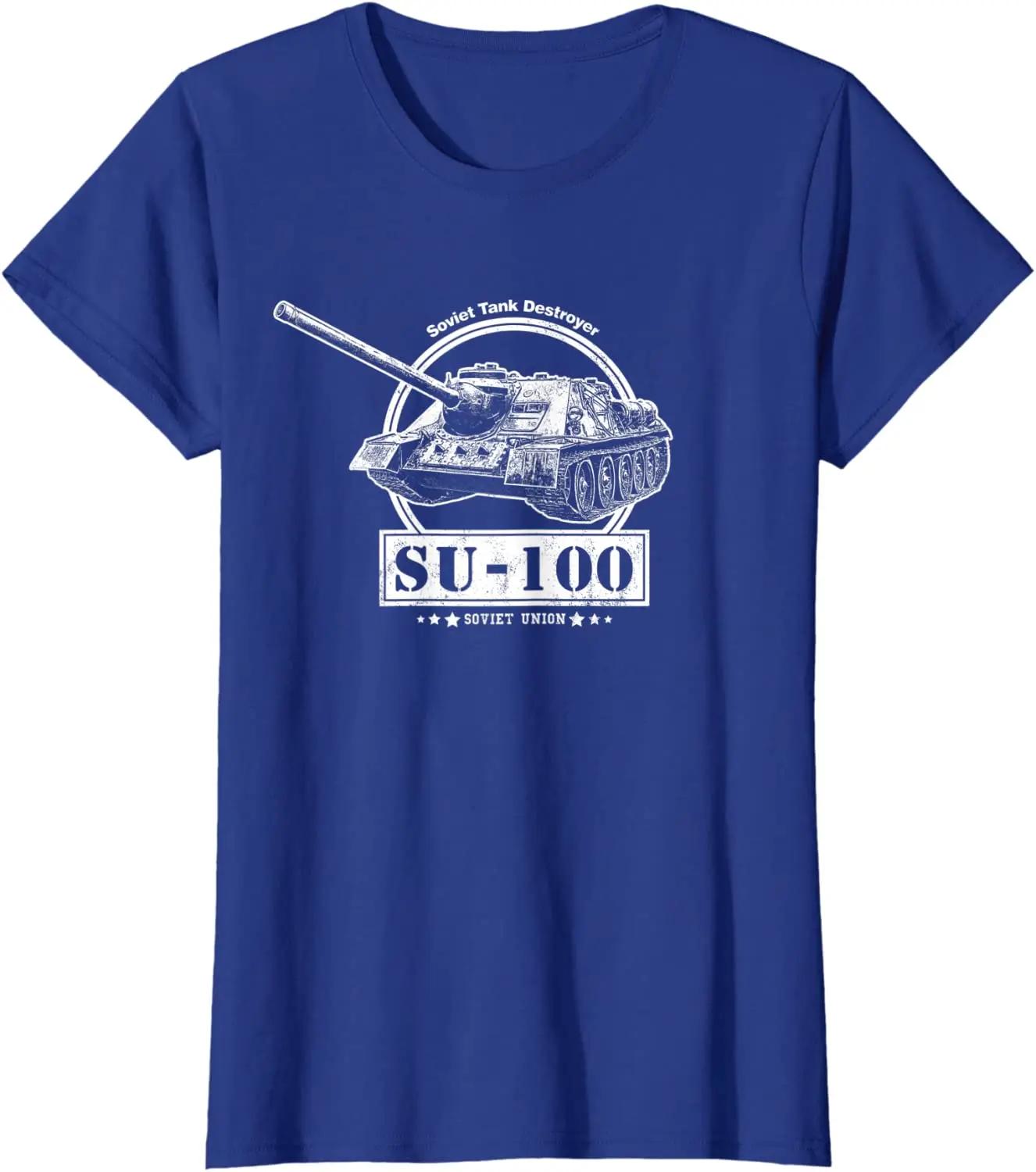 

WWII Soviet SU100 Tank Destroyer TShirt Premium Cotton Short Sleeve ONeck Mens T Shirt New S3XL S