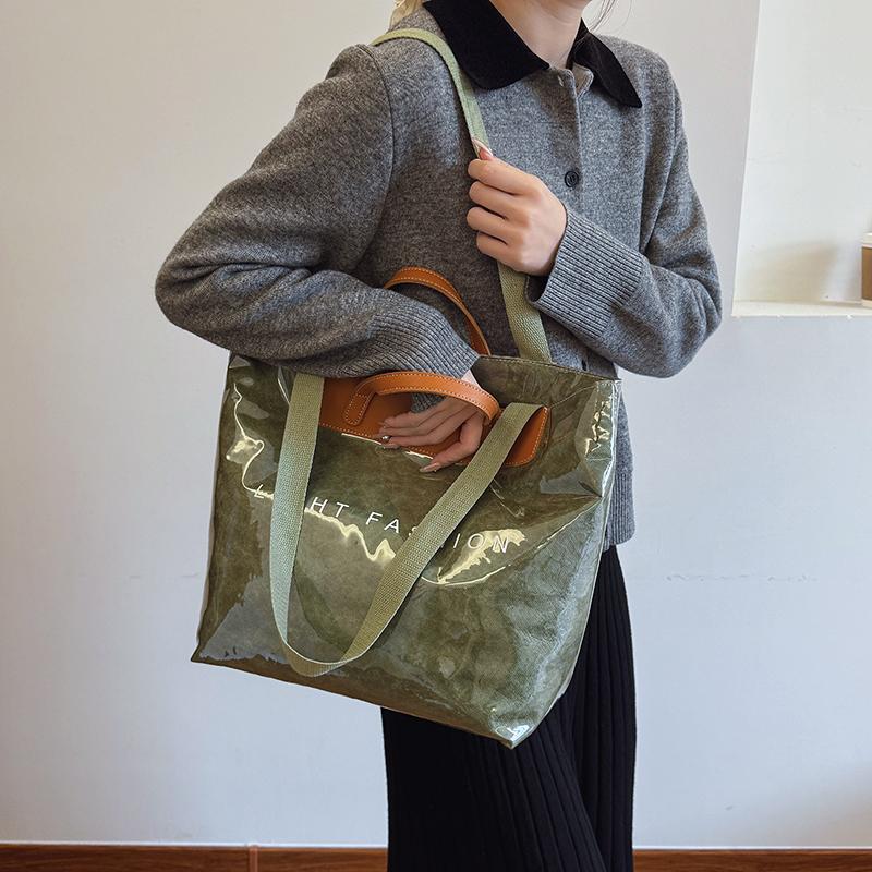 

ПВХ Простая Сумка Водонепроницаемая Универсальная Сумка Через Плечо Износостойкая Повседневная Сумка Через Плечо Сумка для Покупок Работы Свиданий зелёный