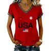 Long Sleeve Shirts for Women Womens Long Sleeve Tops Long Sleeve Tops for Women Womens Long Sleeve T Shirts USA Print V Neck Casual Tee
