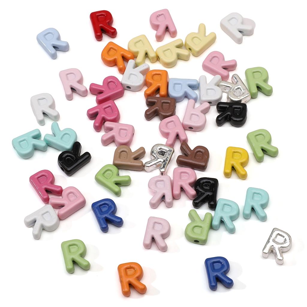 5Pcs Alloy Small Colored Drip Oil Letter Beads Bead For DIY Handmade Materials Bracelets Necklaces Jewelry Making