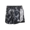 Elastic Striped Straight Casual Shorts Women Shorts Black IK5011