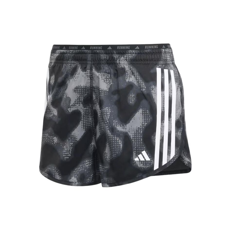 Adidas Elastic Striped Straight Casual Shorts Women Shorts Black IK5011