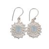 Milky Opal Gemstone 925 Sterling Silver Handmade White Stone Earrings 1.59" Jewelry Gift For Engagement EE-94-17
