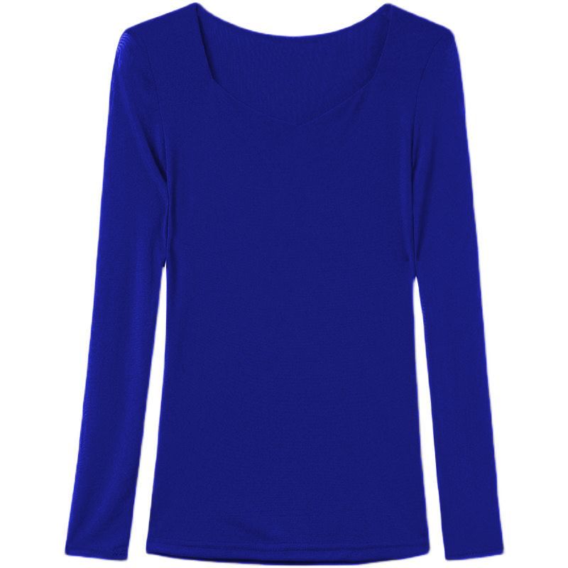 Tenká nová košile se spodním okrajem ze síťoviny Dámská trička s dlouhým rukávem a výstřihem do V Jednobarevné pulovry