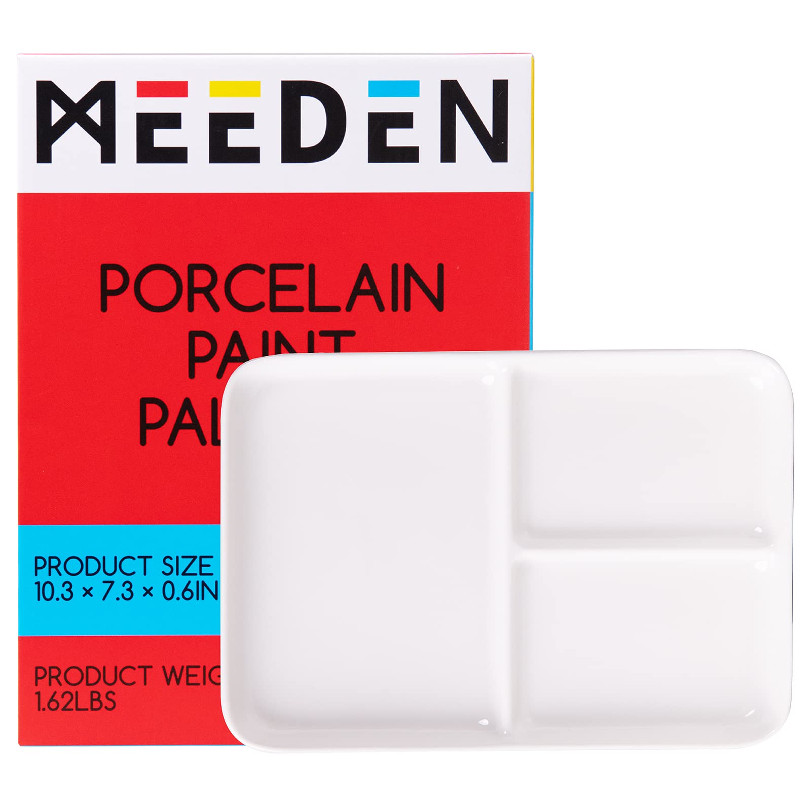 

MEEDEN Ceramic Watercolor Palette, suitable for watercolors, acrylics, and gouache. Easy to clean, use, and carry. 25 x 18 cm. Ideal for students, beg