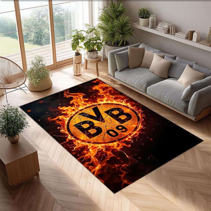 Borussia Dortmund Theme rug Soft Crystal Velvet Area Rug Non-Slip Floor Carpet for Living Room Bedroom Nursery