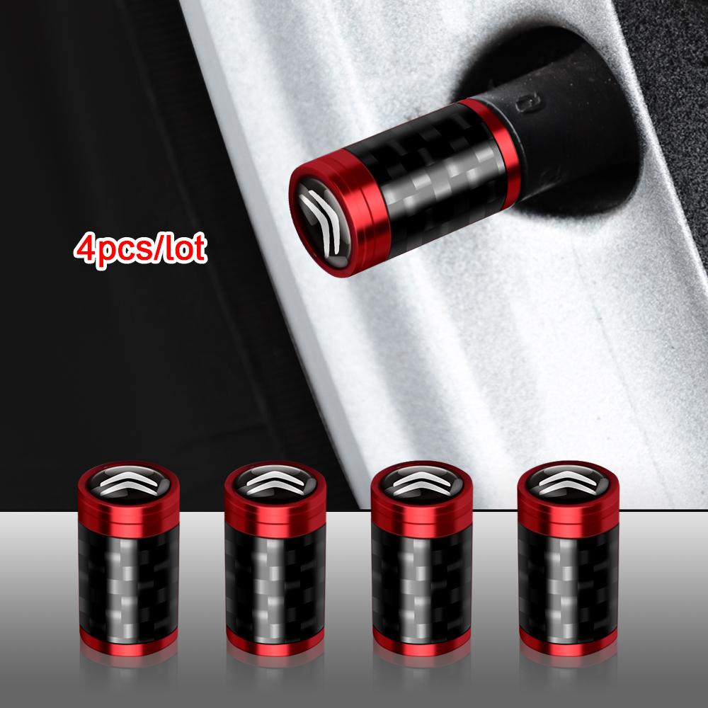 4Pc Car Emblem Wheel Tire Valve Stem Air Cap Dust Cover For Citroen C4 C8 Berlingo C3 Aircross C5 Aircross Xsara Car Accessories aml123