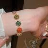 18k Gold Plated Retro Zircon Floral Bracelet – Elegant, Fashionable Hand Jewelry for Women