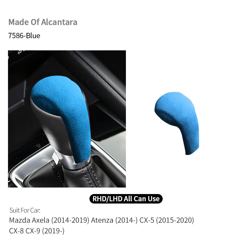 For Mazda Axela Atenza CX-5 CX-8 CX-9 Car Gear Shift Knob Change Lever Boot Cover Made of Alcantara Interior Tuning Accessories