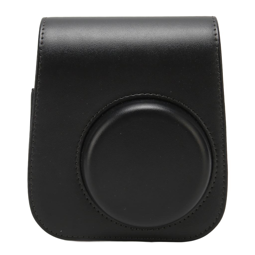 Protective Camera Case PU Leather Pure Color Camera Carrying Bag with Strap for Camping Travel