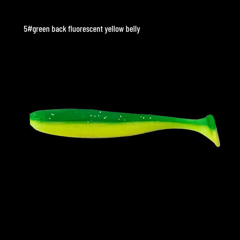 Two-Color T-Tail Soft Bait with Curly Tail Lead Hook for Bass Fishing