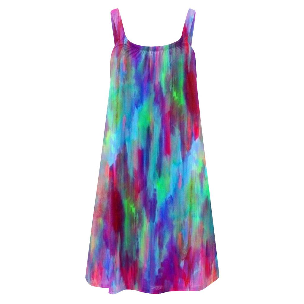 Women's Fashion Strapless Casual Sleeveless Printed Loose Camisole Dress