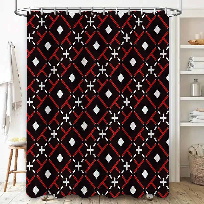 Orange Diamond Pattern Shower Curtain Waterproof Washable Home Decor Bathroom Rug Accessory Free Shipping On