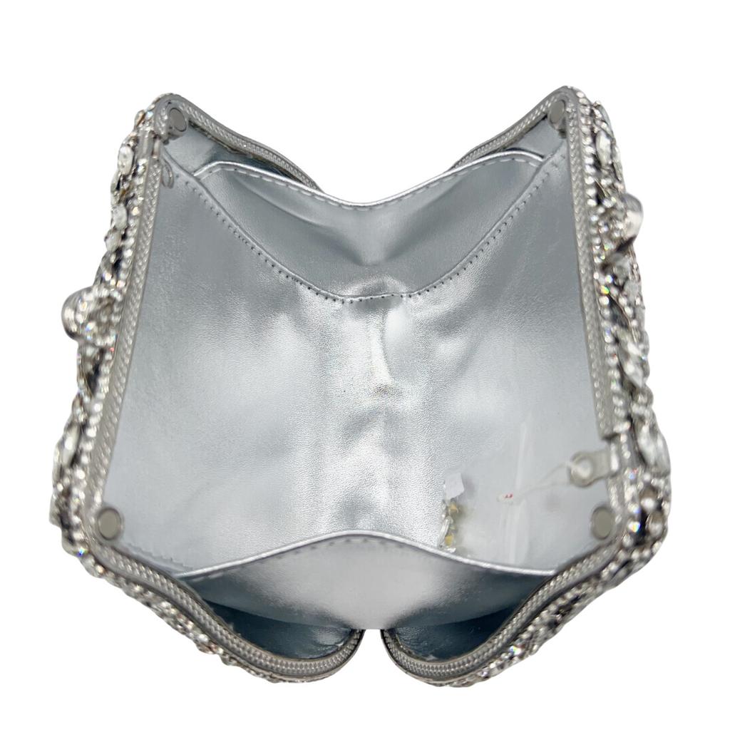 WHTUOHENG Luxury Crystal Diamond Clutch Evening Bag for Women Mini Wedding Bridal Minaudiere Handbag Ladies Party Purse Clutches