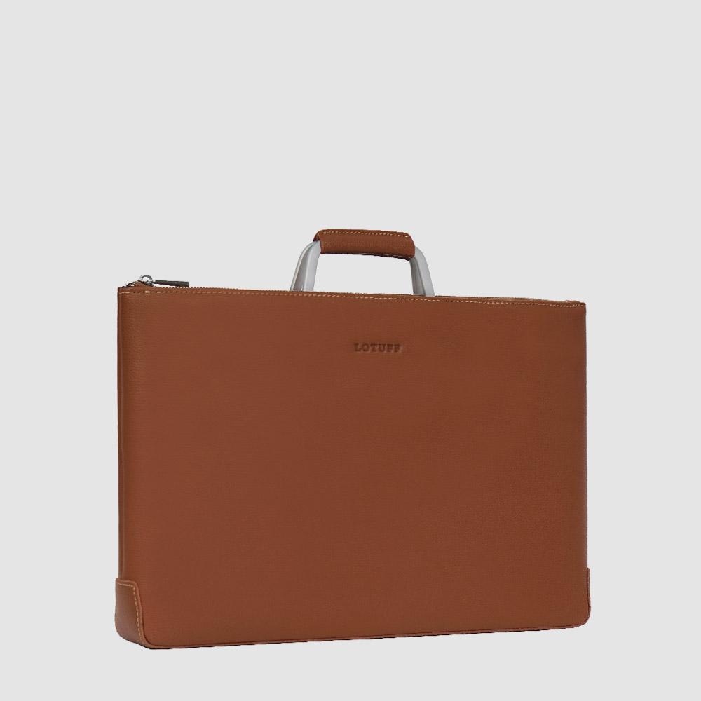 Lotuff Men'S Leather Briefcase Lo-1218-L Br Brown
