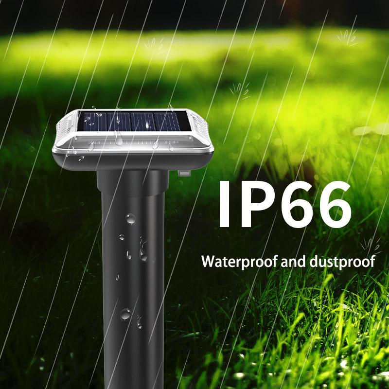 Solar rotteavvisende utendørs vanntett ultrasonisk slangeavvisende for plenhagegård