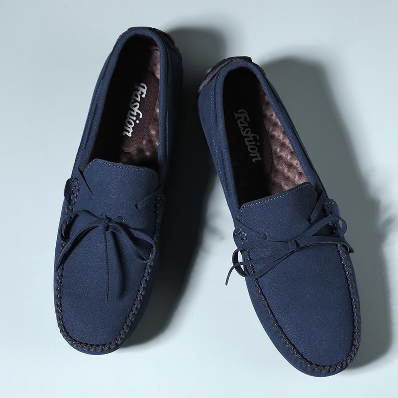 Fashion Outdoor Summer Loafers Breathable Leather Mens Slip on Flats All-match Men Casual  Shoes Blue Hot Sale Driving Shoes Moccasins