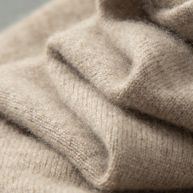Herren Wollkaschmirpullover - Langarm Umlegekragen Polopullover für Herbst/Winter