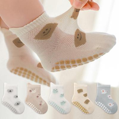5 Paar Kinder Anti-Rutsch Socken Niedliches Cartoon-Muster Kinder Jungen Mädchen Bodensocken Bequem Atmungsaktiv für Kleinkind