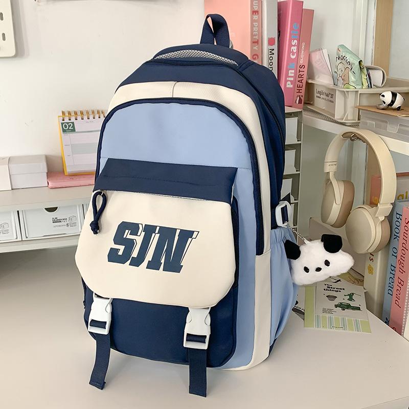 Children's Schoolbags Elementary School Students  Junior High School Students Contrasting Color Large Capacity Backpack