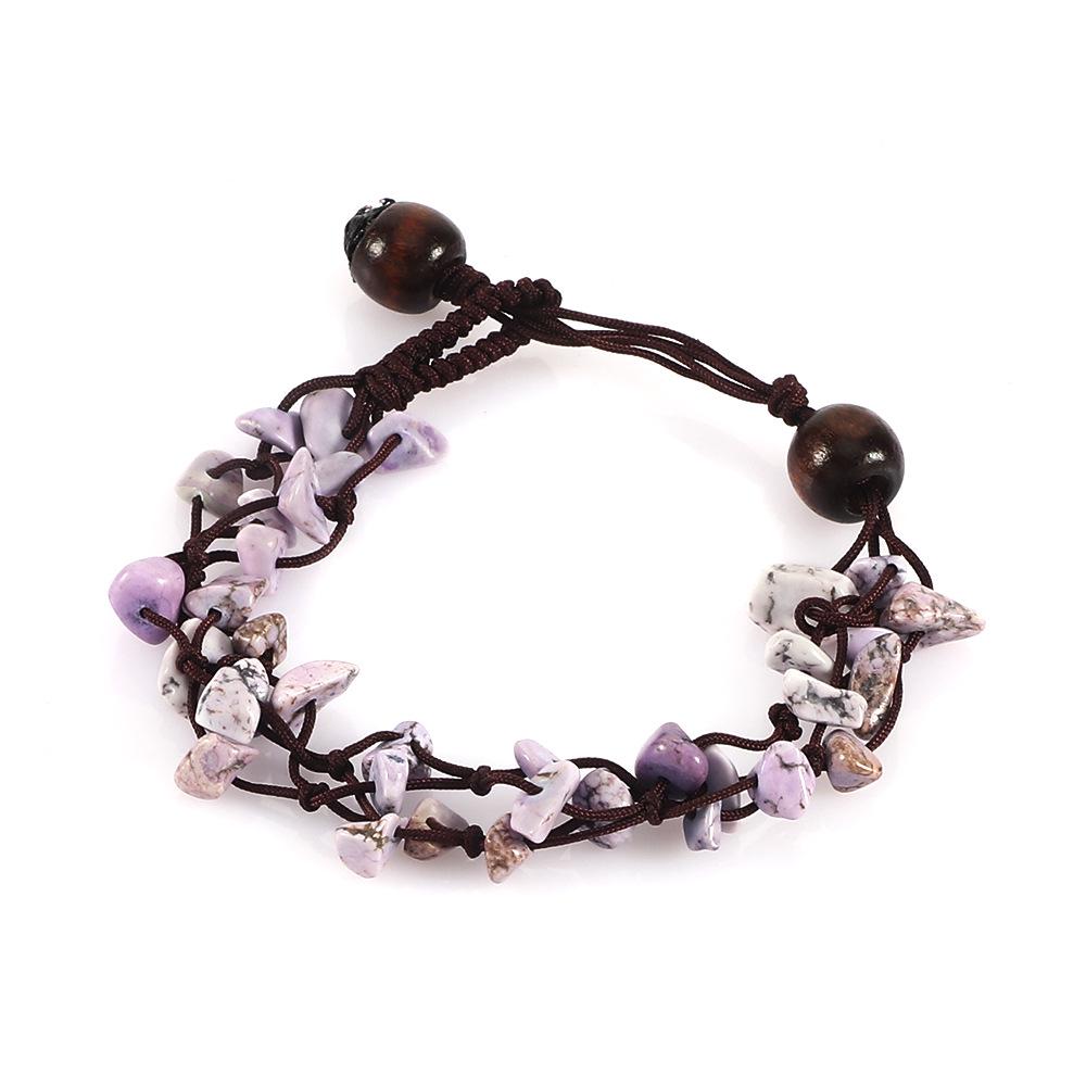 Bamboo Knot Turquoise Water Drop Bracelet/Anklet - Floral Stone Design, Multiple Sizes, Ideal for Seaside Vacations, Handmade, In Stock.