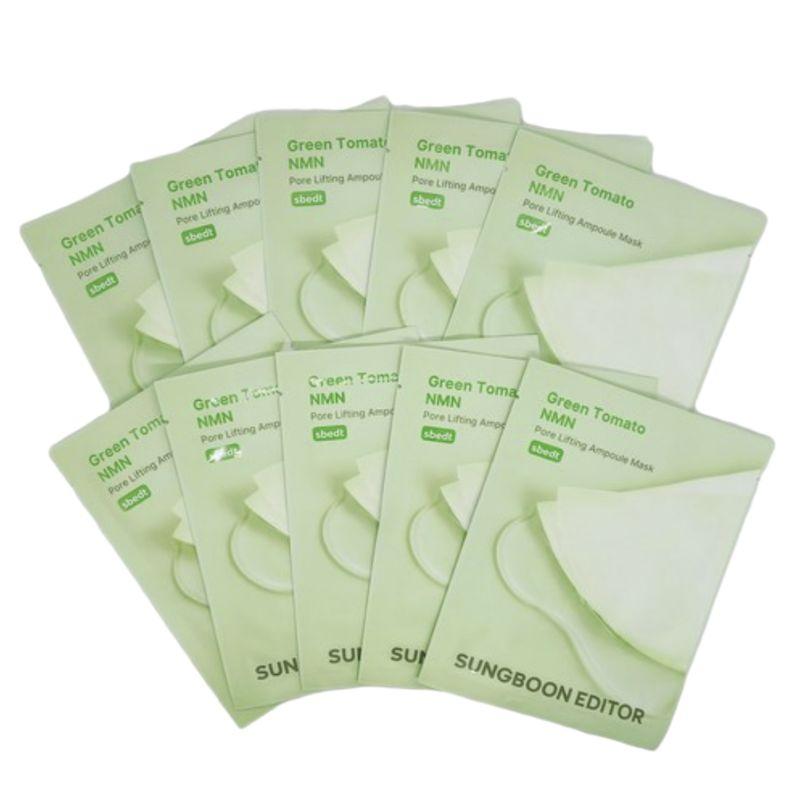 Ingredient Editor Green Tomato NMN Pore Lifting & Hydrating Ampoule Sheet Mask – 10 Sheets