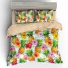 Pineapple Quilt Cover Pillowcase 2 or 3 Fruit Bedding Set Single Bed Double Bed Full Size Washable Zipper Bedding