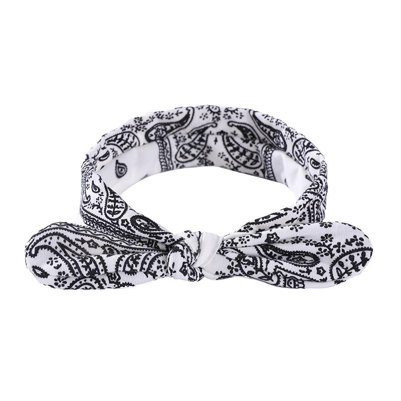 Printed Rabbit Ears Elastic Contour Crossover Hairband Wire Knot Wash Face Headband Elastic Hairband Stretch Headbands for Women