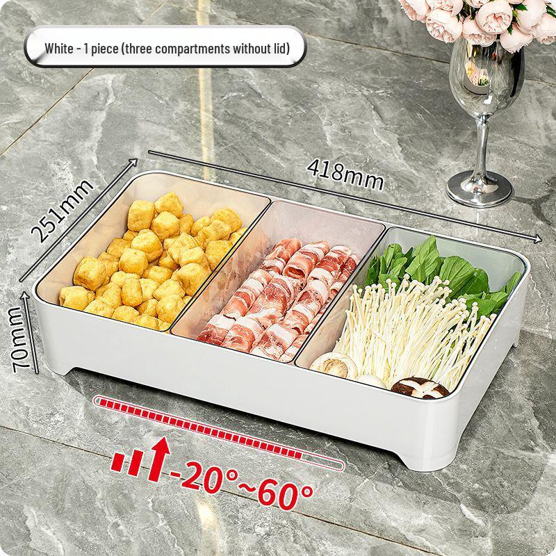 Stackable Compartmented Kitchen Tray with Draining for Hot Pot Side Dish