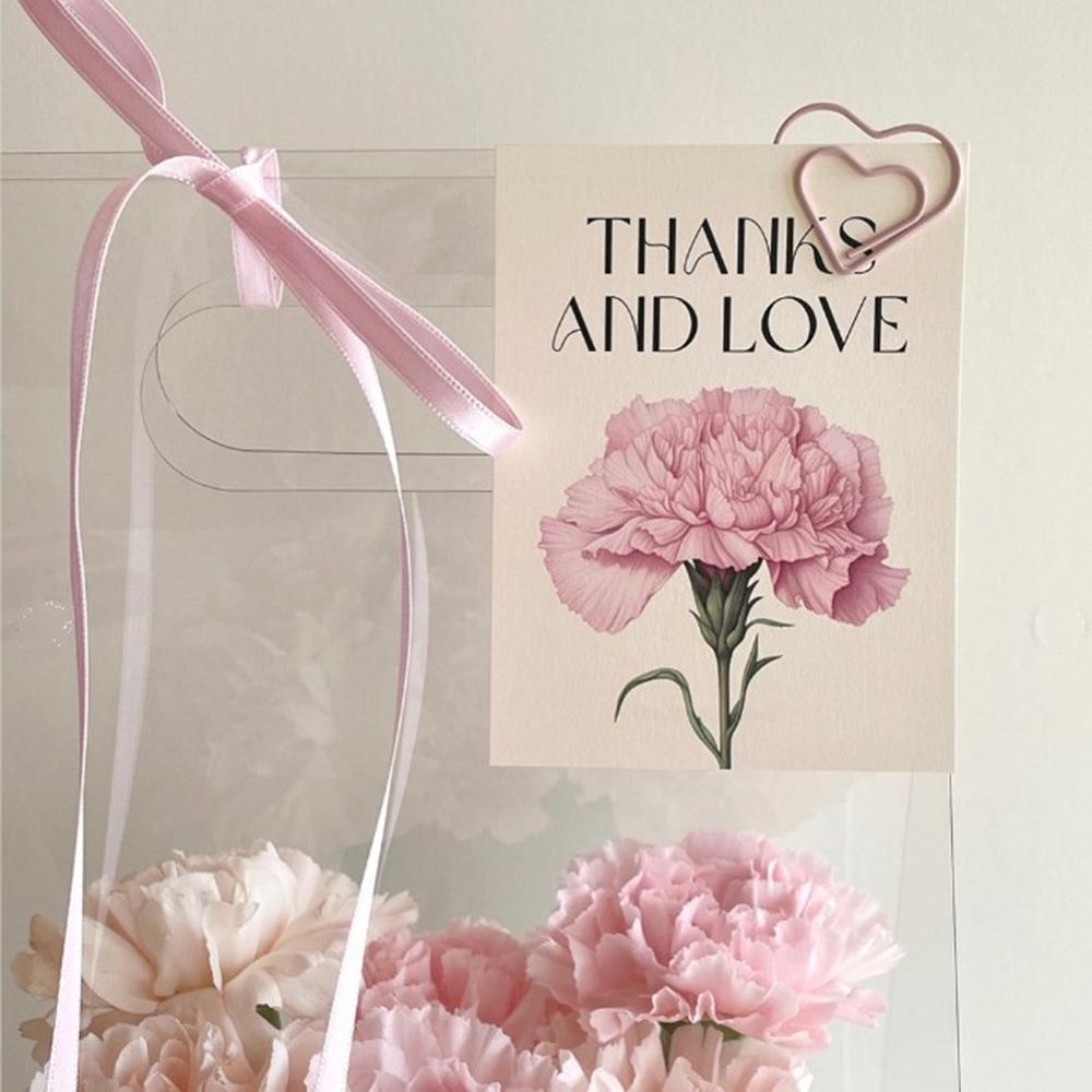 30pcs Carnation Floral Thank You Cards - Blank Message Tags for Birthday/Mother's Day/Wedding, DIY Handwritten Notes