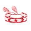 Women's Handwoven Star & Heart Tassel Bracelet with Personalized Embroidery