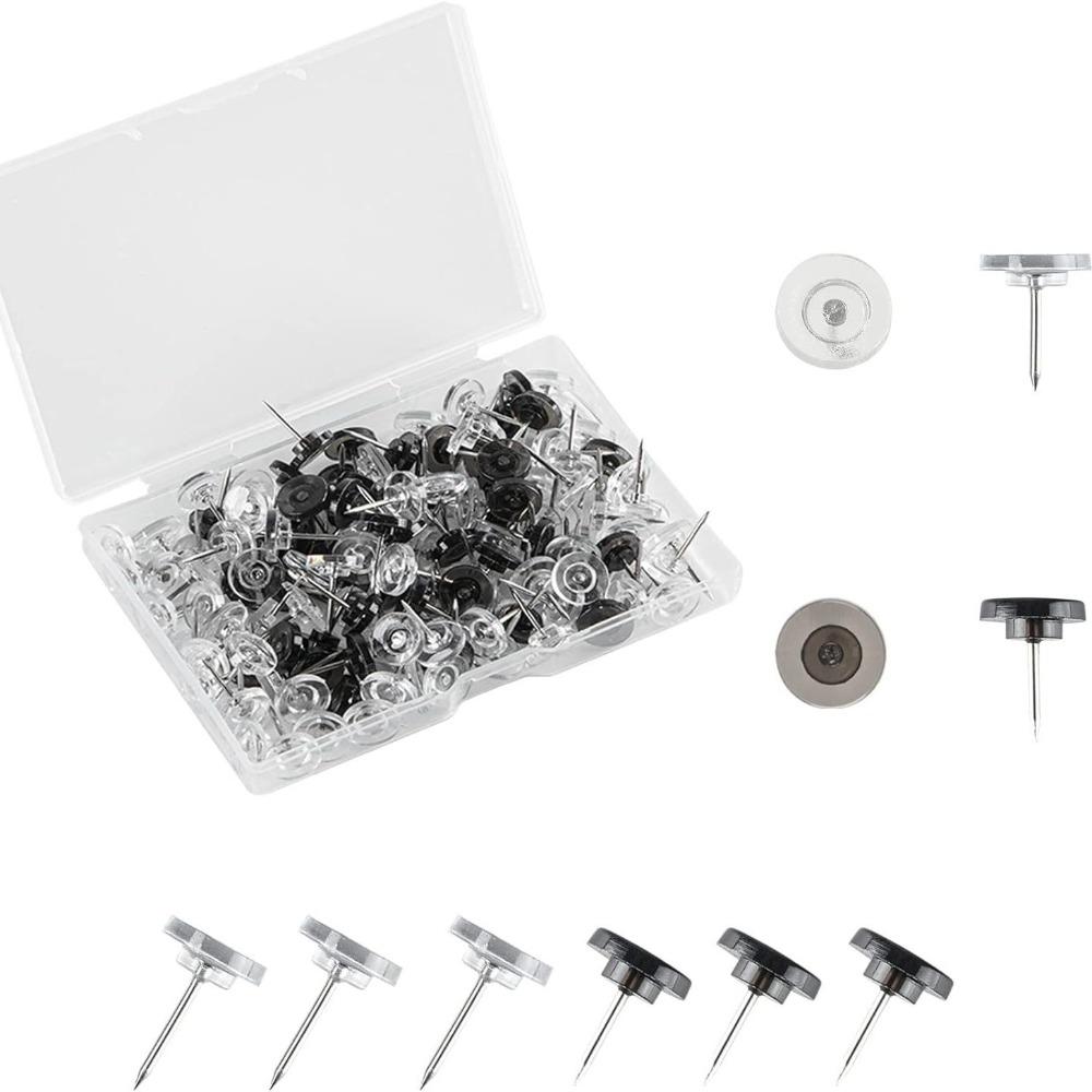 100Pcs DIY Transparent Push Pins Creative Multifunctional Thumb Tacks Durable with Box Cork Board Pushpin Wall Markers
