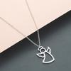 Kinitial Fashion Angel Wings Necklaces for Women Girl Guardian Angel Pendant Statement Choker Necklace White Angel Gift Jewelry
