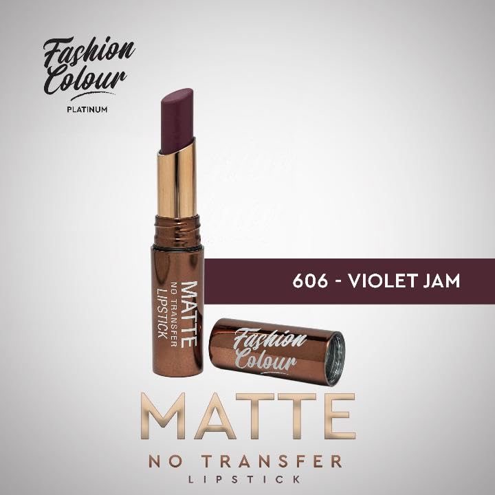 Fashion Colour Platinum Matte No Transfer Lipstick | Stay Upto 10 Hours | Luxurious Soft Silky Texture | No Fade | Lightweight Feel All Day | Matte