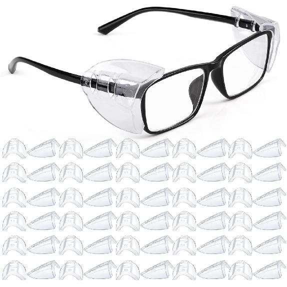 MELASA 30 Pairs Safety Glasses Side Shields For Prescription glasses, Eye Protection Glasses Shields, Fits S to L Eyeglasses