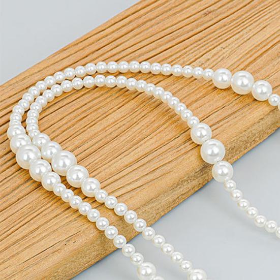 Purse Chain Strap Faux Pearl Bag Chain Strap Replacement with Metal Buckles Shoulder Cross Body Bag Chain for Ladies Tote Handbag