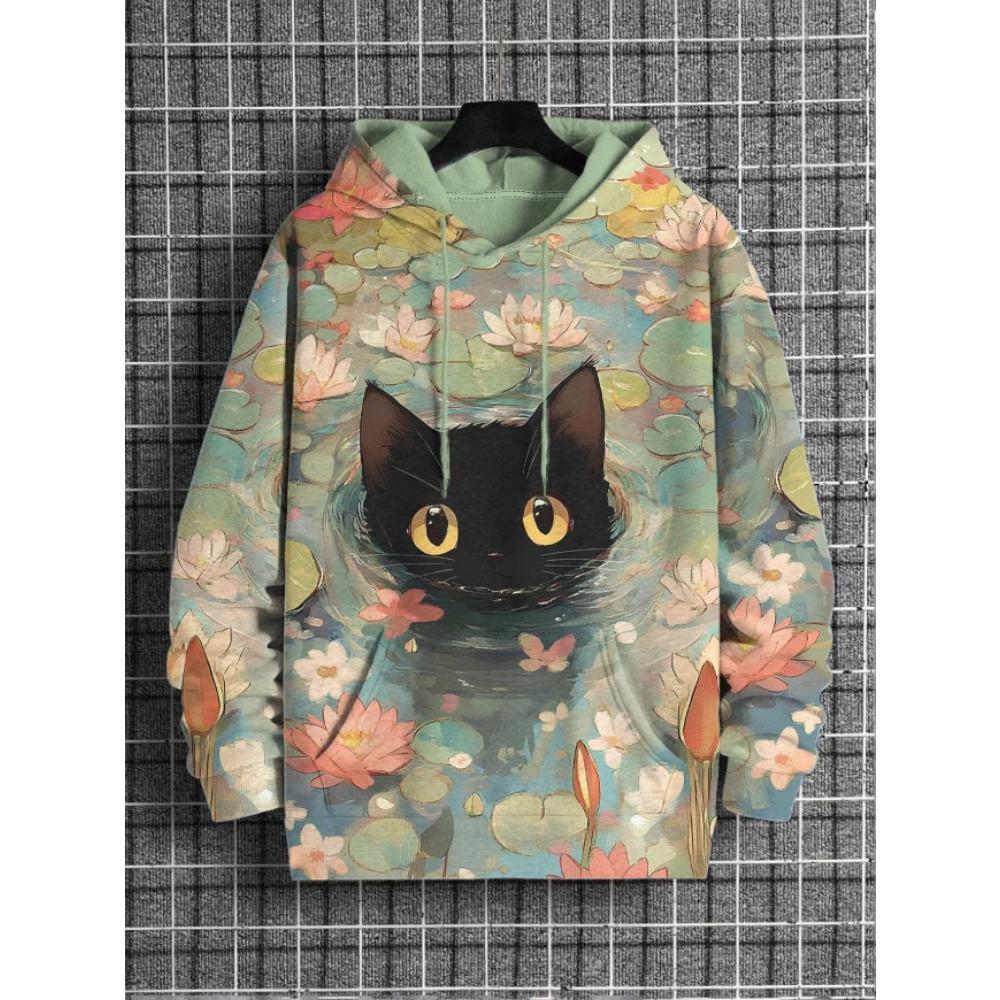 Astronaut Cat 3d Printing Hoodie Men Women Fashion Long Sleeve Hoodies Sweatshirt Oversized Coat Women Sweats Hoodies