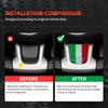 Kohlefaser-Lenkrad-Kinn-Dekorationsaufkleber 6-farbiges Innenzubehör-Kit für Fiat 500/ABARTH 2020-2023