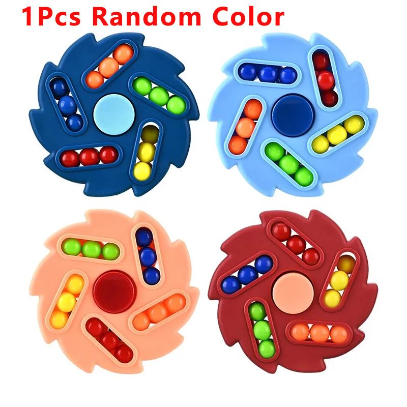 Rotating Bean Little Cubes for Kids Rotating Cube Kids Stress Relief Toy for Adults Kids Plastic Mini Cube