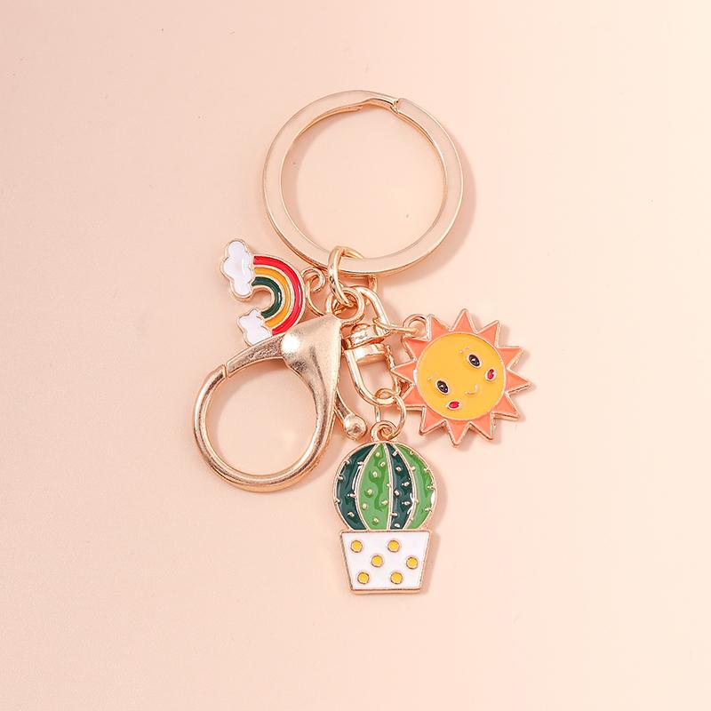 New Fashion Maple Leaf Keychain Enamel Plant Key Rings for Women Men Handbag Pendants DIY Jewelry Crafts Accessories