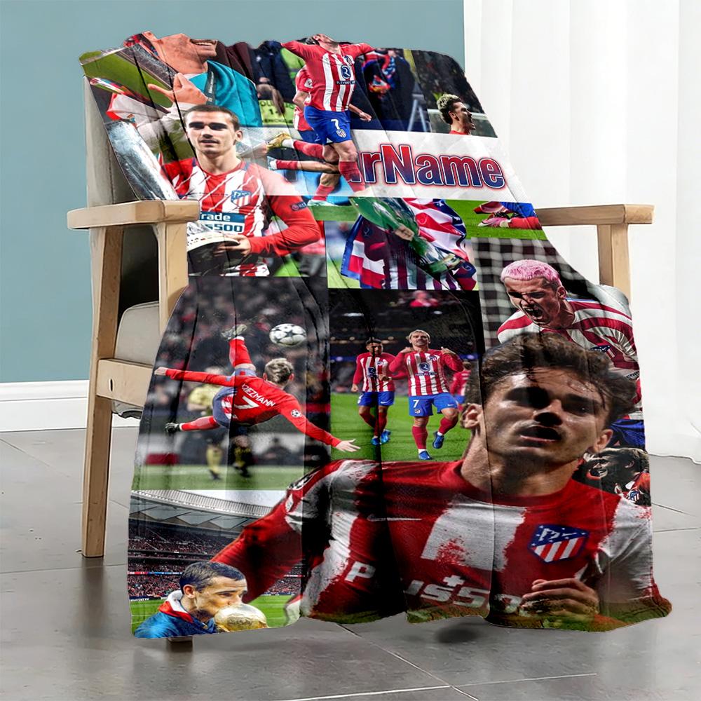 Atletico Madrid Customize Your Name Blanket Multi-purpose Personalized Blanket Durable Comfort Perfect for Home Decor Picnics Office Chair Office