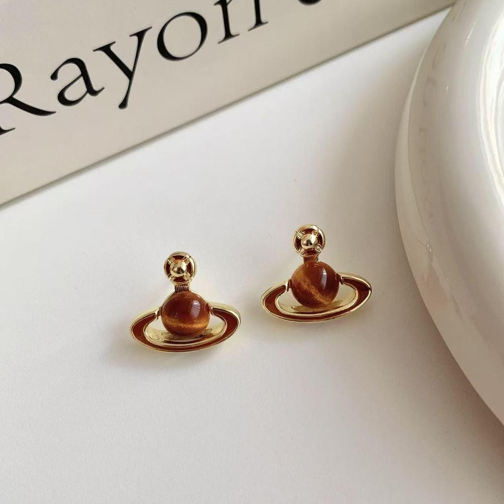 2024 Autumn/Winter Women's Versatile Tiger's Eye Stud Earrings