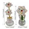 Romantic Glass Floral Collectible Flower Bouquet Paperweight  Valentine's Day Wedding Gift