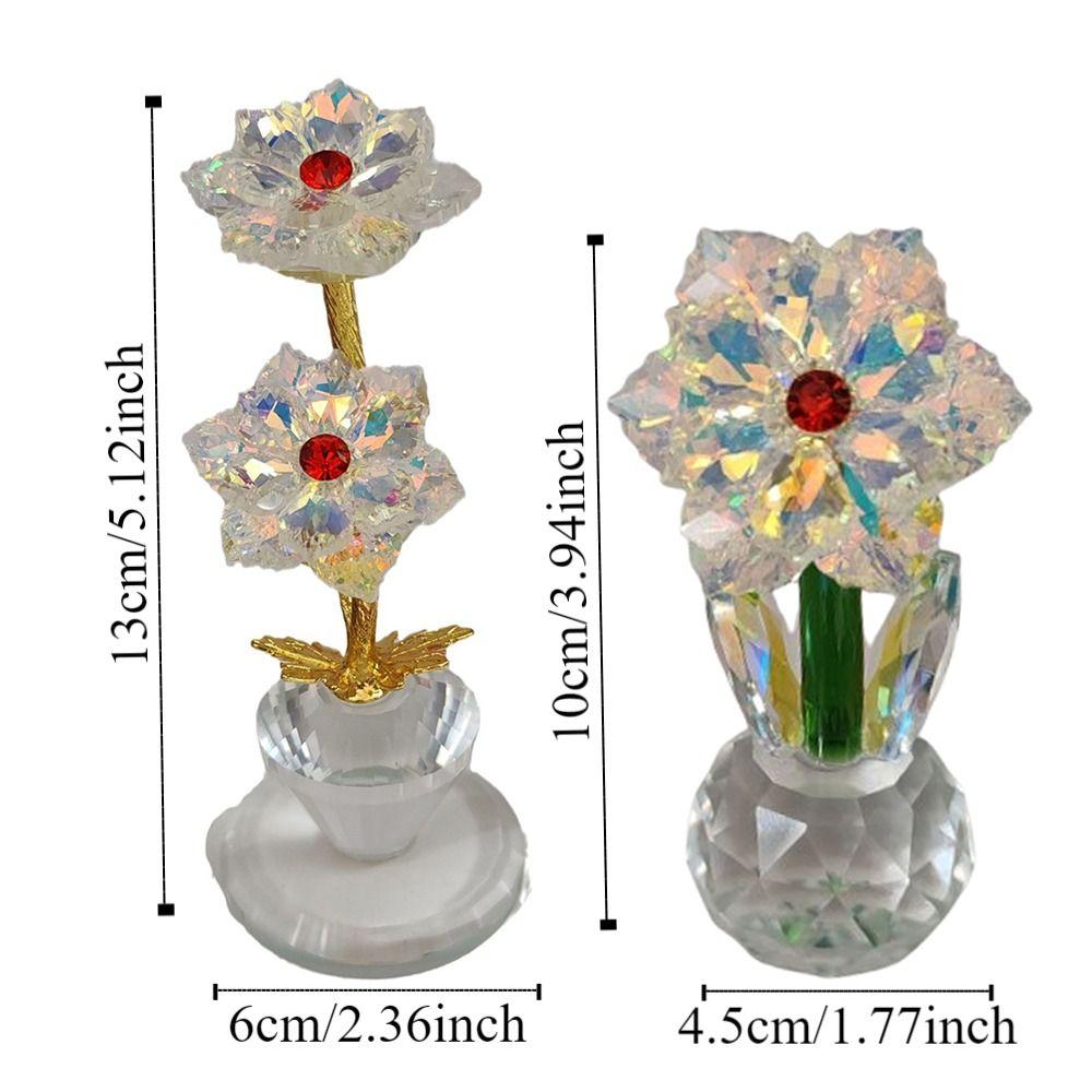 Romantic Glass Floral Collectible Flower Bouquet Paperweight  Valentine's Day Wedding Gift