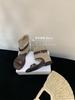 Summer New Apricot Canvas with Belt Buckle Trendy Open-toed Cool Boots Women's Flat-bottomed Square-headed Roman Boots Retro Casual