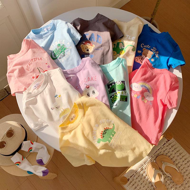 Children's Clothing Children's Short Sleeved T-shirts Men's and Women's Clothing Cartoon Printed Tops Children's Half Sleeves